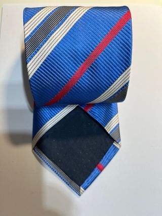 Corbata de seda Rayas Azul y Roja Hecha en España