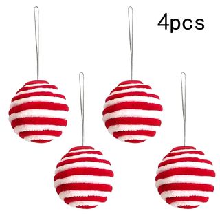 4 Bolas Navidad Pompones