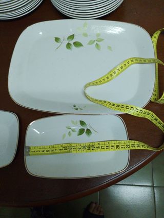 Vajilla Tanagra Porcelana Hojas Verdes