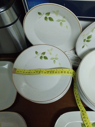 Vajilla Tanagra Porcelana Hojas Verdes