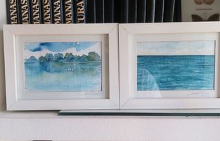 Dos acuarelas originales. Enmarcardas