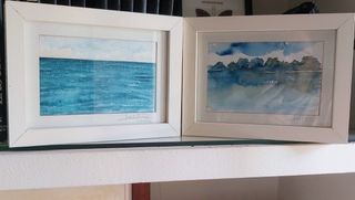 Dos acuarelas originales. Enmarcardas