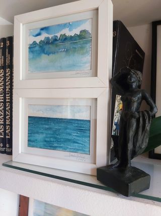 Dos acuarelas originales. Enmarcardas