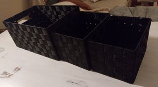 Juego 3 Cestas Organizadoras Negras