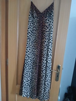 Vestido largo estampado leopardo