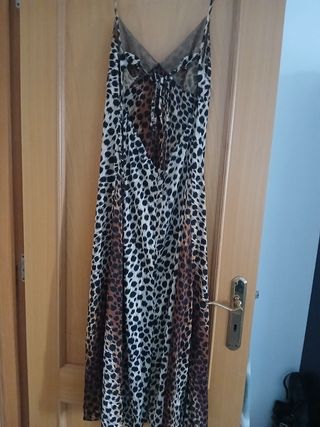 Vestido largo estampado leopardo