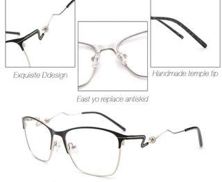 Gafas de vista metal negro y plata graduadas