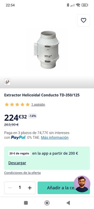 Vendo 2 Extractores  Helicoidal Conducto TD-350/12