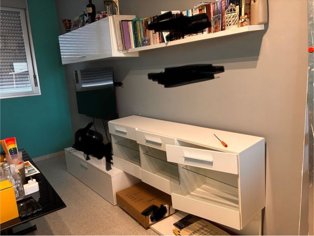 Mueble TV Blanco con LED