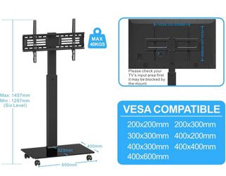 Soporte TV Móvil 32-65 Negro