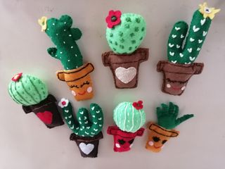 Imanes de cactus hechos a mano nuevos