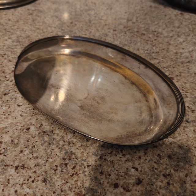 Set champagne, fruttiera e raccoglitore in alpaca