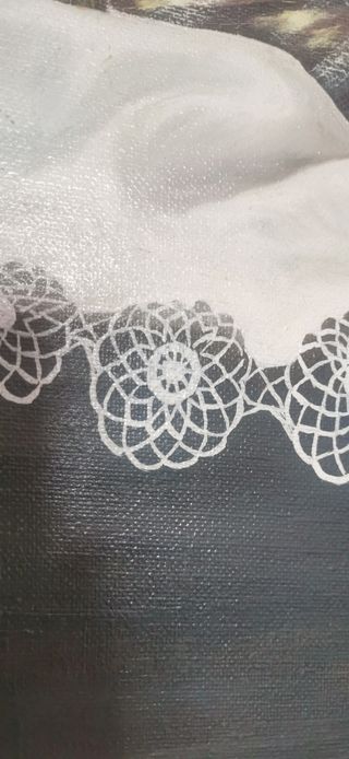 Cuadro Flores y Jarrón Dorado pintado a mano