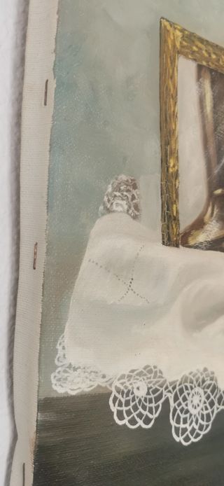 Cuadro Flores y Jarrón Dorado pintado a mano