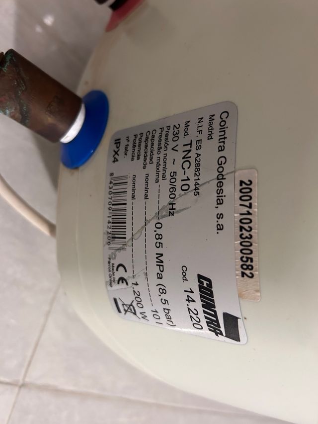 Calentador Cointra 10L Blanco