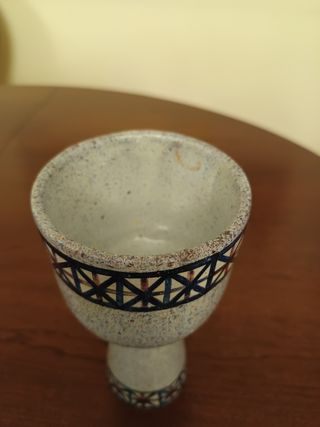 Copa de cerámica decorada