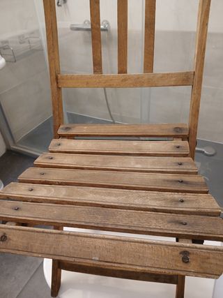 Silla plegable antigua de madera "AÑOS 1920-1930"