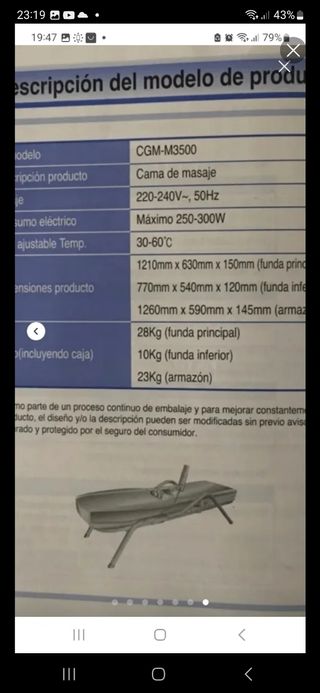 Camilla ceragem master 3500de masajes con rodillo