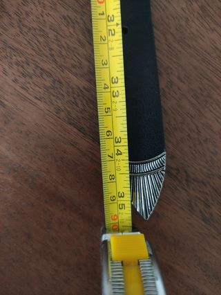 Cinturón T38 western cuero negro hebilla plateada