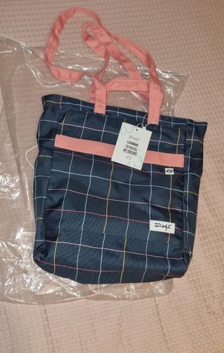 Bolso/mochila Mr Wonderful Cuadros Azul Rosa