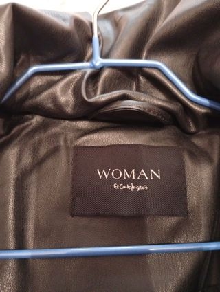 Cazadora polipiel mujer negra