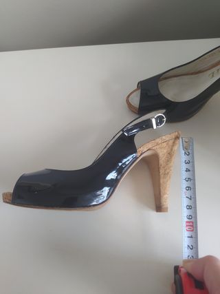 Zapatos de fiesta charol negros talla 36