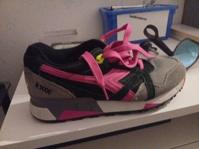 Diadora N.9000 grigie e rosa unisex