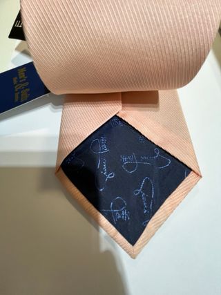 Corbata Pratti Seda Beige/Rosa Hecha en España