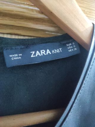 Vestido Zara polipiel negro