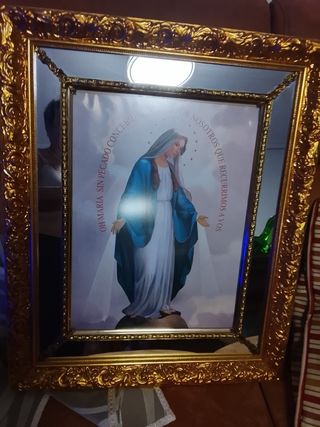 Cuadro Virgen María Dorado Vintage