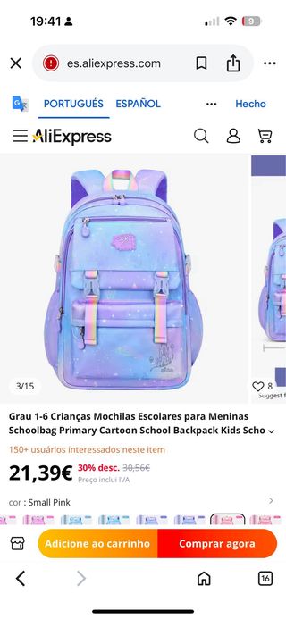 Mochila infantil multicolor con estrellas