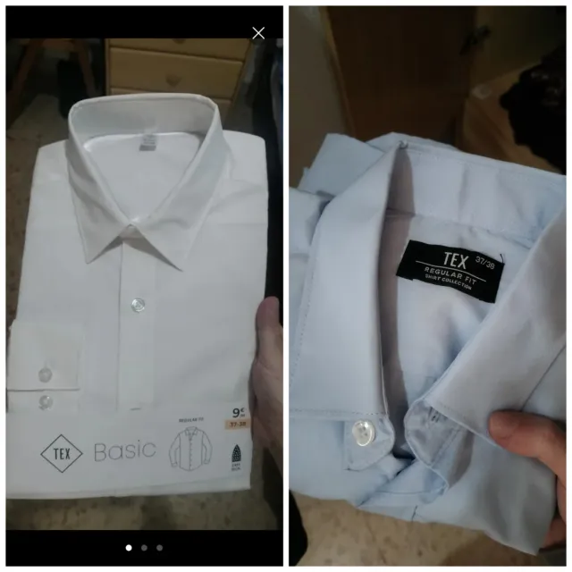 Pack 2 Camisas de vestir manga larga hombre S