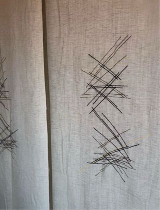 Tende a pannello giapponesi beige e grigie