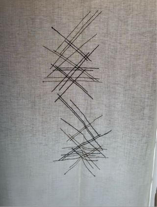 Tende a pannello giapponesi beige e grigie