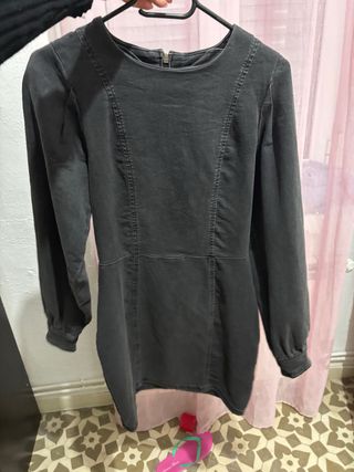 Vestido gris manga larga