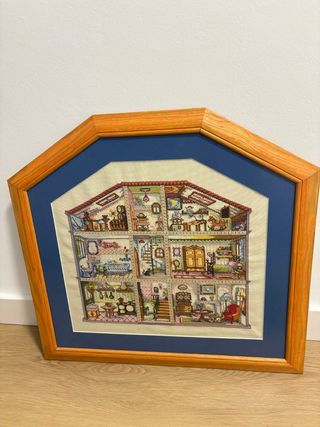 Cuadro Punto de Cruz Casa Hecho a Mano