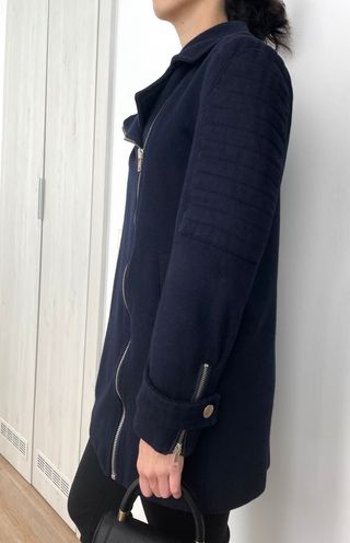 Abrigo 2YK de Lana Azul Estilo Biker || L (40) 