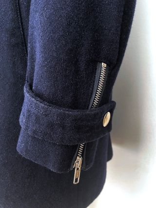 Abrigo 2YK de Lana Azul Estilo Biker || L (40) 