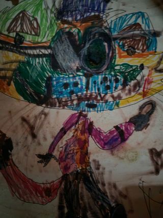 Muñeco de un dibujo hecho por Martin de 6 años.