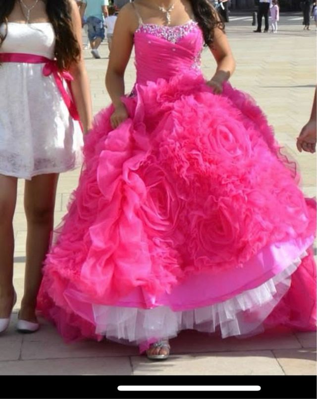 Vestido 15 Años Fucsia Corset