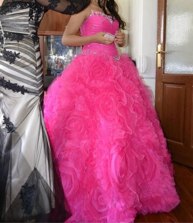 Vestido 15 Años Fucsia Corset