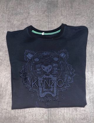 Sudadera Kenzo Negra con Tigre Bordado