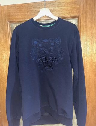 Sudadera Kenzo Negra con Tigre Bordado