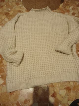 Jersey beige de punto grueso