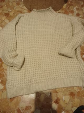 Jersey beige de punto grueso