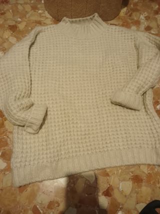 Jersey beige de punto grueso