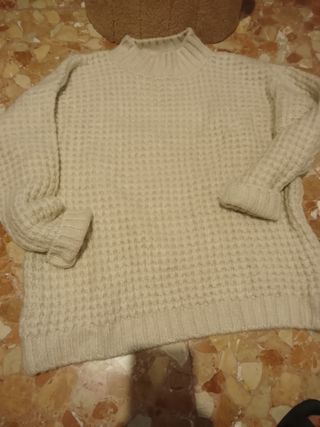 Jersey beige de punto grueso