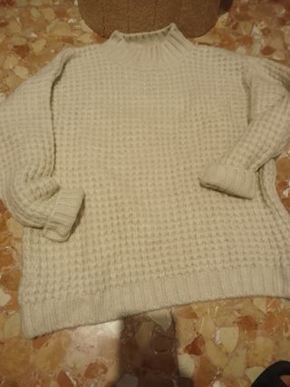 Jersey beige de punto grueso