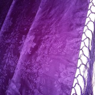 PAÑUELO PEQUEÑO MANTÓN SEDA BROCADA INDUMENTARIA 