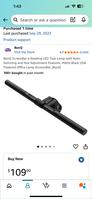 BenQ ScreenBar Lámpara LED Lectura